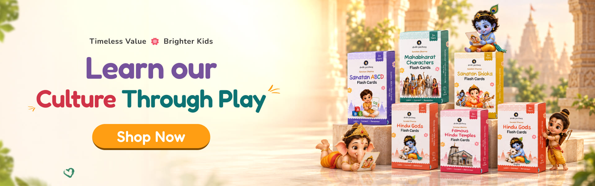 Learn our culture through play — Sanatan Dharma flash cards for kids, 3+ years