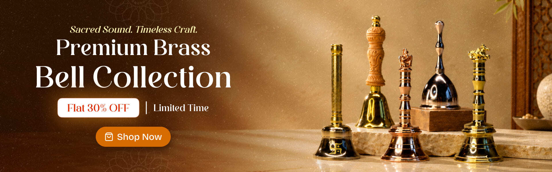 Sacred sound, timeless craft — premium brass bell collection, flat 30% off for a limited time